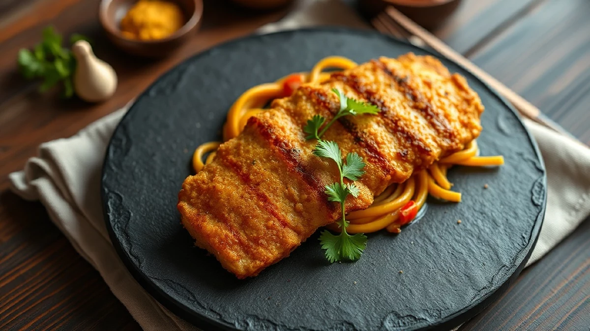 Chicken katsu : escalope panée japonaise, la chapelure panko et la sauce tonkatsu