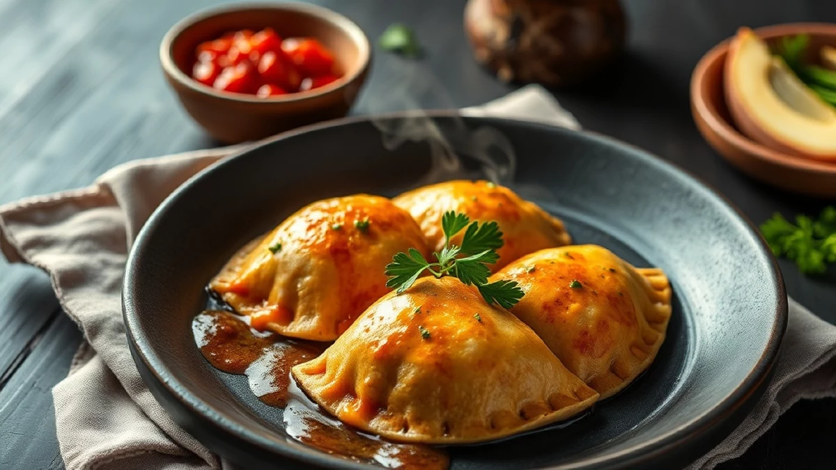 Empanadas argentines au four : pâte, farce bœuf-olive et chausson plié