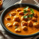 Korma indien : sauce onctueuse aux noix de cajou et épices douces, sans piment fort