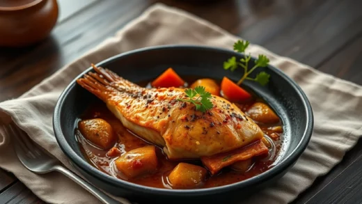 Poisson braisé africain : marinade épicée et cuisson au four, méthode grillades reproduite