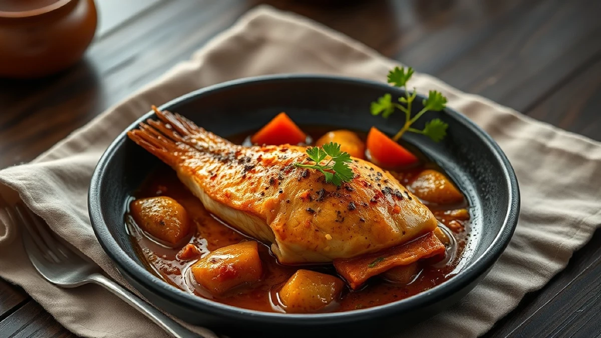 Poisson braisé africain : marinade épicée et cuisson au four, méthode grillades reproduite