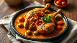 Poulet aux olives en cocotte : le fond de sauce que j'aime et comment j'arrive à ce résultat