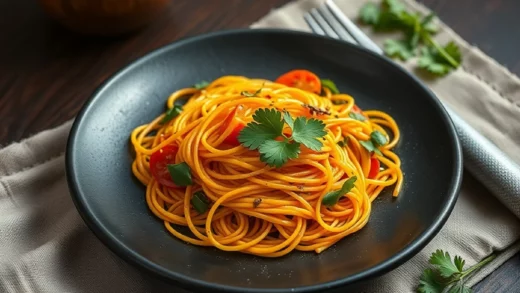 Salade vietnamienne : vermicelles de riz, herbes fraîches, nems et sauce nuoc mam