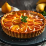 Tarte aux poires et amandes : frangipane maison et poires pochées, la recette complète