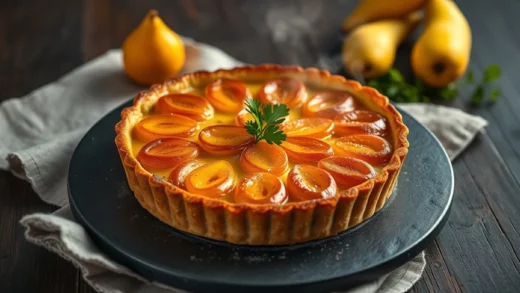 Tarte aux poires et amandes : frangipane maison et poires pochées, la recette complète