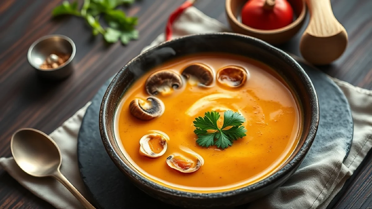Tom yam : la soupe thaïlandaise claire aux champignons, version végétarienne possible