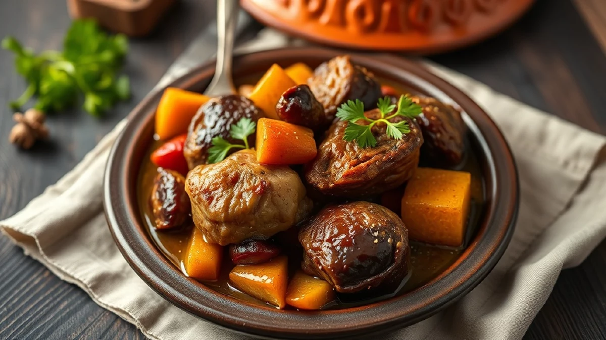 Tajine d&rsquo;agneau aux pruneaux : cuisson lente, épices du ras-el-hanout et proportions