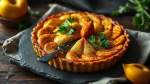 Tarte aux poires et amandes : frangipane maison et poires pochées, la recette complète
