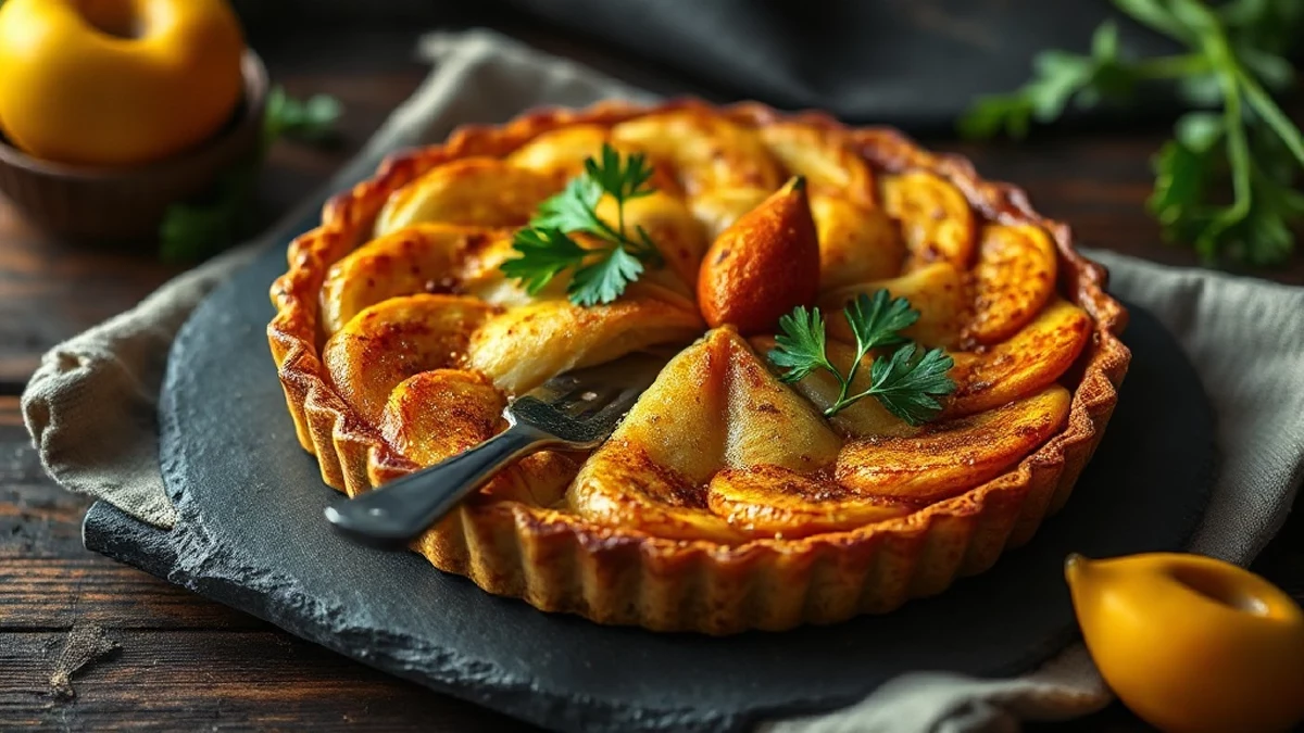 Tarte aux poires et amandes : frangipane maison et poires pochées, la recette complète