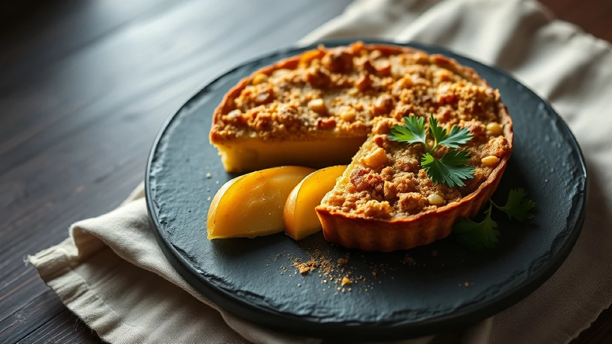Tarte aux pommes crumble : double texture crème-pâtissière et crumble doré, la recette