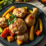 Poulet citron, courgettes et pommes de terre grenaille à l&rsquo;Airfryer : le repas d&rsquo;été prêt en 20 minutes