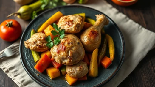 Poulet citron, courgettes et pommes de terre grenaille à l&rsquo;Airfryer : le repas d&rsquo;été prêt en 20 minutes