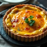 Tarte aux épinards et chèvre : pâte brisée, appareil aux œufs et garniture qui tient