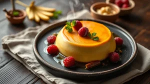 Bavarois framboise maison — plat fini vu de dessus