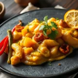 Coq au vin blanc d&rsquo;Alsace : poulet, riesling, crème et champignons, cuisson en cocotte