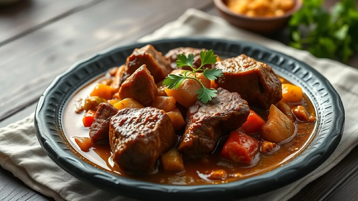 Mafé sénégalais maison : bœuf mijoté, pâte d&rsquo;arachide et patate douce, la recette