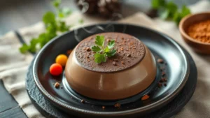Mousse au chocolat noir maison — plat fini vu de dessus