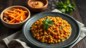 Petit salé aux lentilles vertes du Puy — plat fini vu de dessus