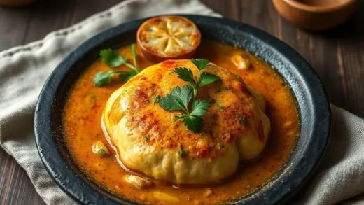 Pintade chaponnée au four : farce aux herbes, cuisson lente et la peau croustillante