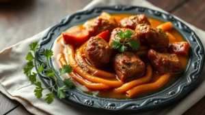 Rognon de bœuf à la moutarde — plat fini vu de dessus