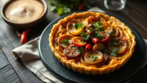 Tarte aux oignons et anchois : pissaladière niçoise avec olives noires et thym frais
