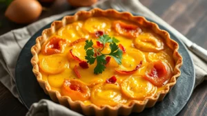 Tarte aux poires amandines — plat fini vu de dessus