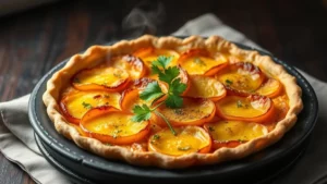 Tarte normande aux pommes — plat fini vu de dessus