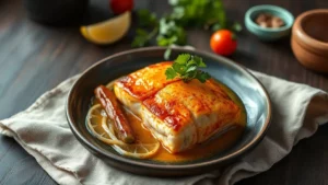 Blanquette de saumon maison — plat fini vu de dessus