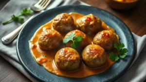 Boulettes de viande suédoise moelleuses — plat fini vu de dessus