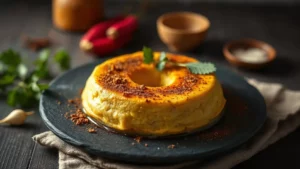 Cake aux noisettes et chocolat blanc — plat fini vu de dessus