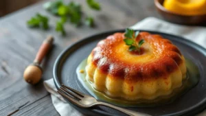 Gâteau moelleux à l'amidon de tapioca — plat fini vu de dessus
