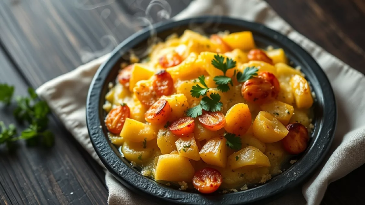 Gratin de pommes de terre au reblochon : tranches fines, crème et fromage fondu
