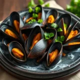 Moules marinières maison : vin blanc, échalotes, persil et cuisson à la vapeur, les proportions
