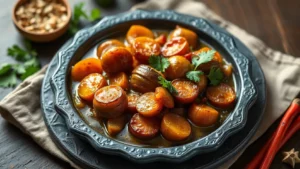 Oignons caramélisés indiens — plat fini vu de dessus