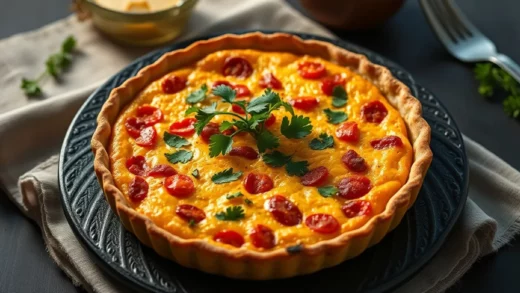 Quiche lorraine maison : lardons, crème, œufs et la pâte brisée que je fais moi-même