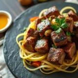 Salade thaïe de bœuf grillé : sauce nuoc-mâm, piment, coriandre et cacahuètes concassées