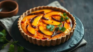 Tarte au chocolat et fleur de sel — plat fini vu de dessus