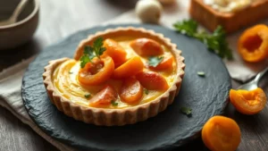 Tarte aux abricots et crème d'amandes — plat fini vu de dessus