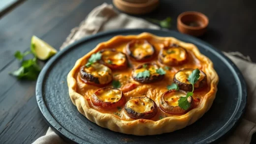 Tarte aux poivrons rôtis et mozzarella : fond d&rsquo;huile d&rsquo;olive et pâte brisée croustillante