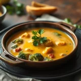 Velouté de brocolis et stilton : association anglaise que j&rsquo;ai adoptée, crème et noix