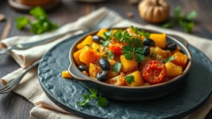 7 ingrédients méditerranéens essentiels — plat fini vu de dessus