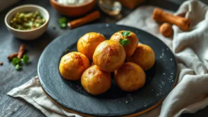 Beignets créoles légers — plat fini vu de dessus