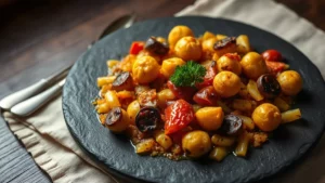 Paella espagnole avec socarrat — plat fini vu de dessus