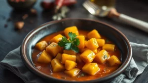 Riz à la noix de coco antillais — plat fini vu de dessus