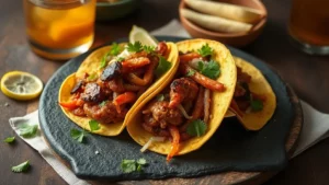 Tacos al Pastor — plat fini vu de dessus