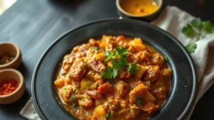 Briani indien — plat fini vu de dessus