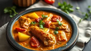Curry indien classique — plat fini vu de dessus