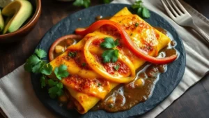 Enchiladas vertes express — plat fini vu de dessus